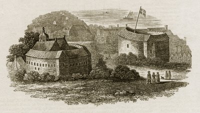 Bear Garden y Globe Theatre, Southwark, Londres, c.1600 (grabado) de English School