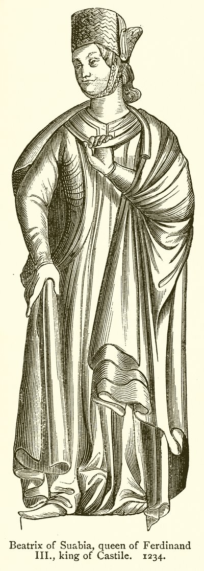Beatriz de Suabia, reina de Fernando III, rey de Castilla. 1234 de English School