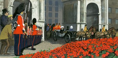 Camas de geranios en los días de Victoria de English School