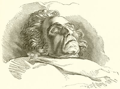 Beethoven en su lecho de muerte de English School