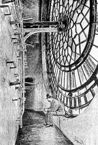 Detrás del Dial del Reloj de Big Ben de English School