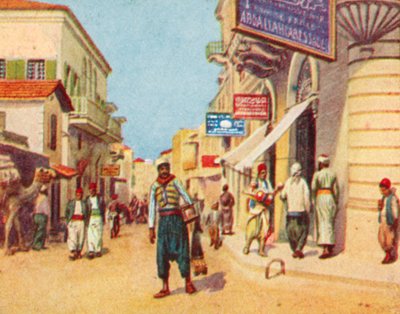 Beirut, El barrio de los negocios (litografía en color) de English School