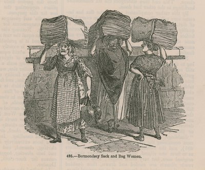 Mujeres de sacos y bolsas de Bermondsey de English School