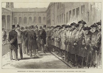 Bicentenario del Hospital de Chelsea, el Duque de Cambridge inspeccionando a los Pensionistas de English School