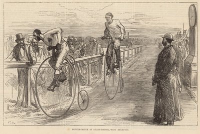 Carrera de bicicletas en Lillie Bridge, West Brompton de English School