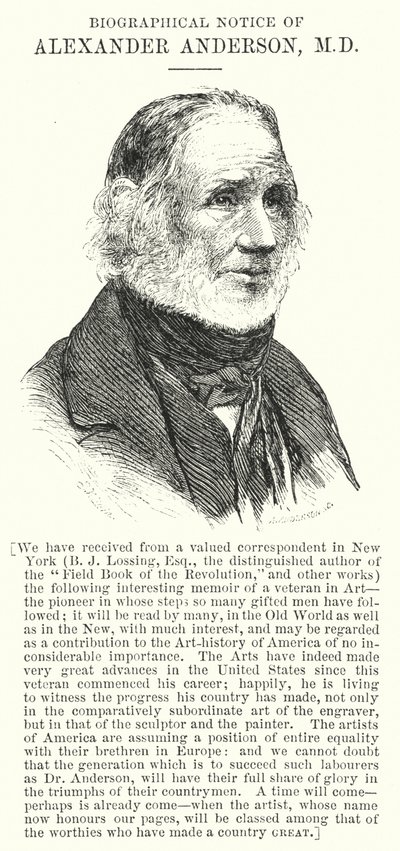 Nota biográfica de Alexander Anderson, MD de English School