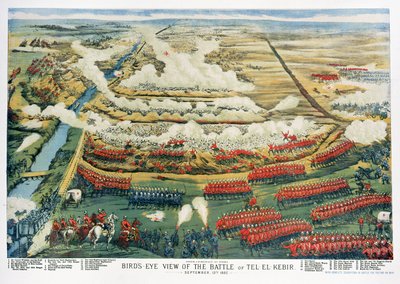 Vista aérea de la batalla de Tel el-Kebir el 13 de septiembre de 1882 de English School