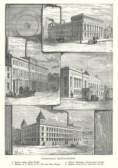 Fábricas de Birmingham (grabado) de English School