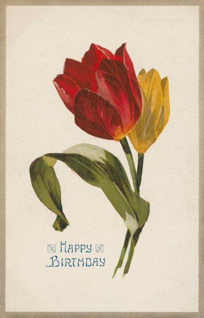 Tarjeta de felicitación de cumpleaños (cromolito) de English School
