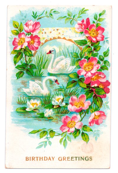 Tarjeta de cumpleaños, c.1907 de English School