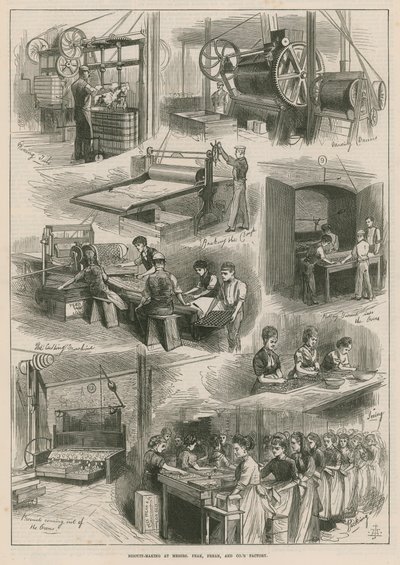 Fabricación de galletas en la fábrica de Messrs Peak, Frean and Co. de English School