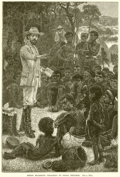 El obispo Mackenzie predicando a niños negros de English School
