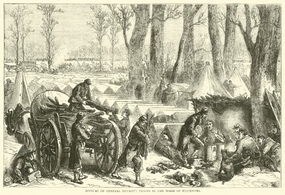 Bivouac de las tropas del General Ducrot en el bosque de Vincennes, octubre de 1870 de English School