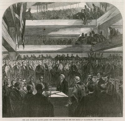 Puente de Blackfriars. Ceremonia de colocación de la primera piedra, 20 de julio de 1865 de English School