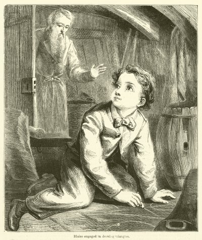 Blaise dibujando triángulos de English School