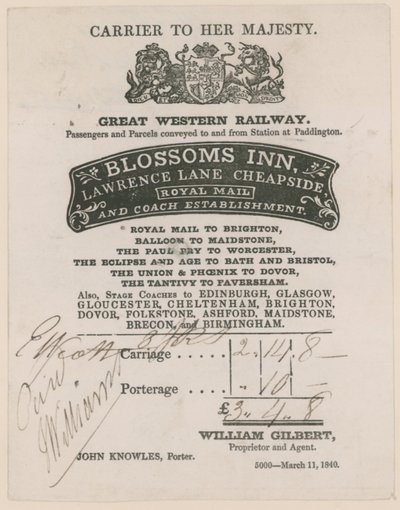 Blossoms Inn, Lawrence Lane, Cheapside, Bill de English School