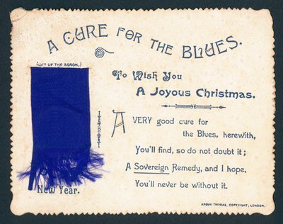 Bufanda azul, tarjeta de Navidad de English School
