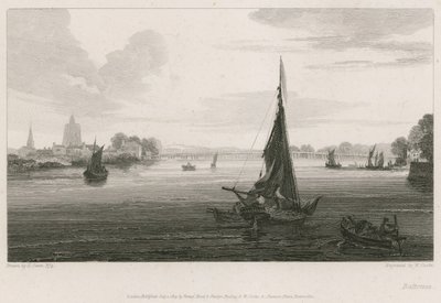 Barcos en el río Támesis en Battersea de English School