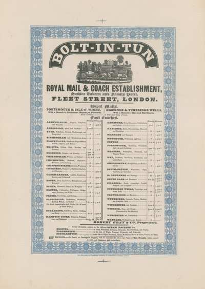 Establecimiento de Correo Real y Coches Bolt-in-Tun de English School