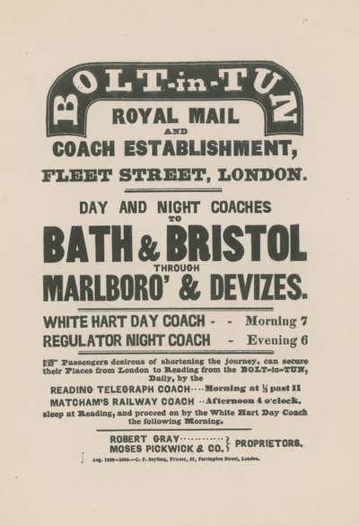 Establecimiento de Correo Real y Coches Bolt-in-Tun de English School