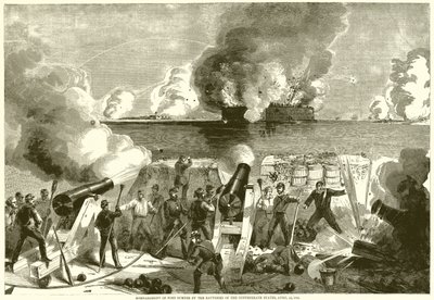 Bombardeo de Fort Sumter por las Baterías de los Estados Confederados, 13 de abril de 1861 de English School
