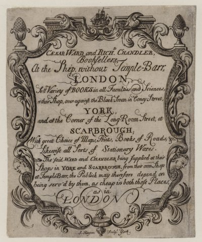 Libreros, Caesar Ward y Richard Chandler, tarjeta comercial de English School