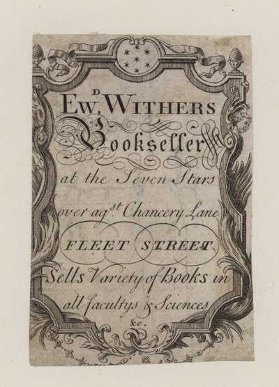 Libreros, Edward Withers, tarjeta comercial de English School