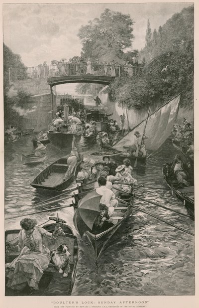 Boulters Lock: Tarde de Domingo, de una pintura de Edward J Gregory de English School