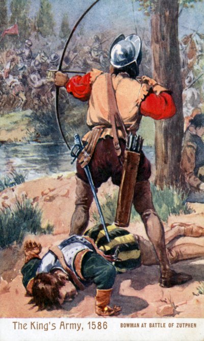 Arquero en la Batalla de Zutphen de English School