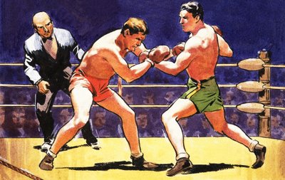 Combate de boxeo de English School