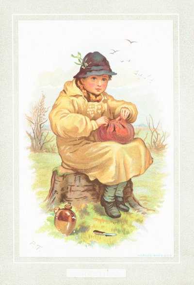 Niño a punto de almorzar en el campo de English School