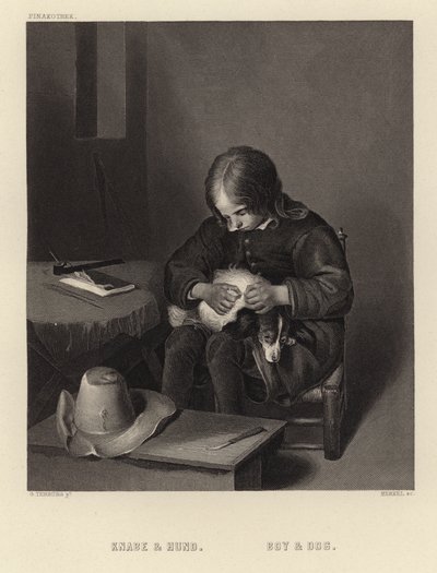 Niño y perro de English School