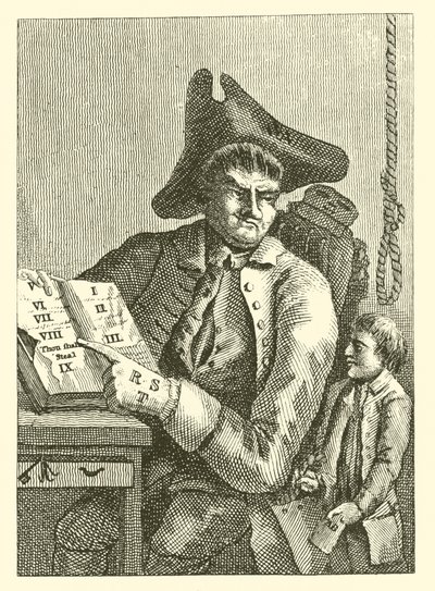 Niño hurgando en el bolsillo de su padre (grabado) de English School