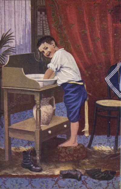 Niño lavándose de English School