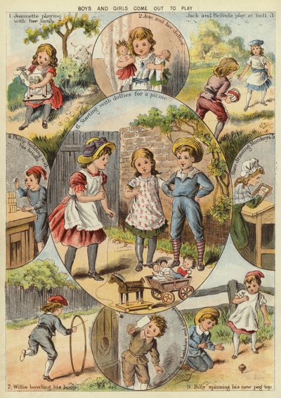 Niños y niñas salen a jugar de English School