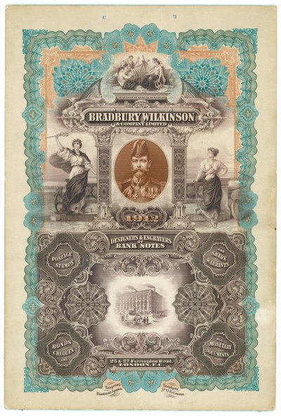 Bradbury Wilkinson & Co, diseñadores y grabadores de billetes de banco de English School