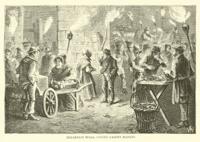 Puesto de desayuno, mercado de Covent Garden de English School