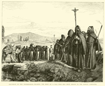 Hermanos de la Misericordia llevando el cuerpo de un hombre asesinado en la Campagna Romana de English School