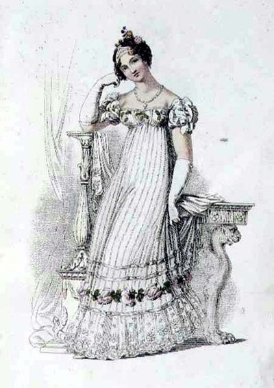 Vestido de novia, lámina de moda de Ackermann
