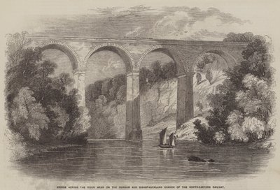 Puente sobre el río Wear en la rama Durham y Bishop-Auckland del Ferrocarril del Noreste de English School
