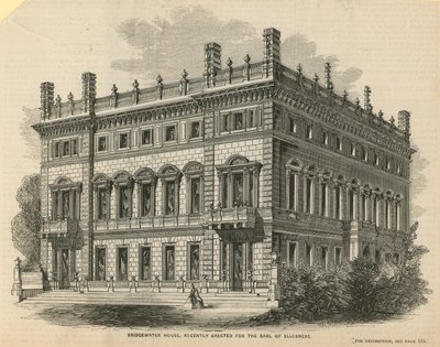Bridgewater House, recientemente erigida para el Conde de Ellesmere de English School