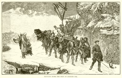 Llevando a casa el cuerpo de Carlos XII de English School