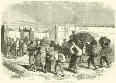 Traer verduras de los suburbios, octubre de 1870 de English School