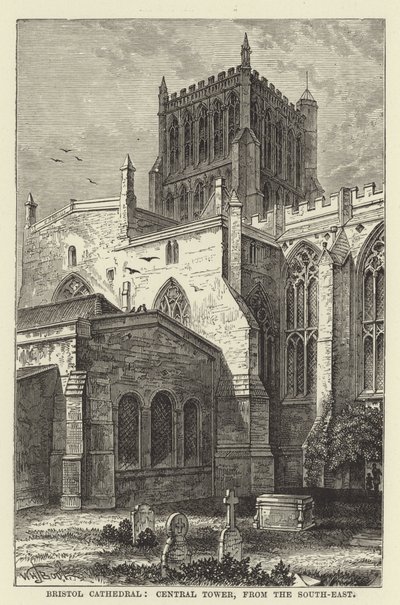Catedral de Bristol, torre central, desde el sureste de English School