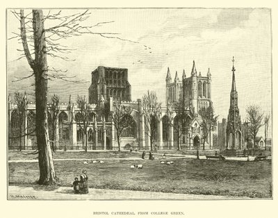 Catedral de Bristol, desde College Green de English School