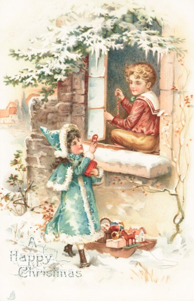 Tarjeta de Navidad británica de English School