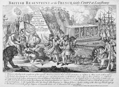 Resentimiento británico o, los franceses atrapados en Louisbourg, publicado el 25 de septiembre de 1755 de English School