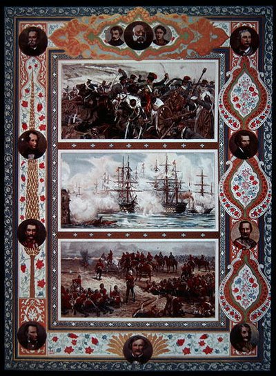 Victorias británicas, tierra y mar (Guerra de los Bóers, Crimea, etc.), portada del Illustrated London News de English School