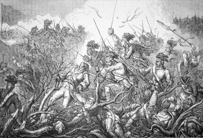 Ataque británico al Fuerte Ticonderoga el 8 de julio de 1758 de English School