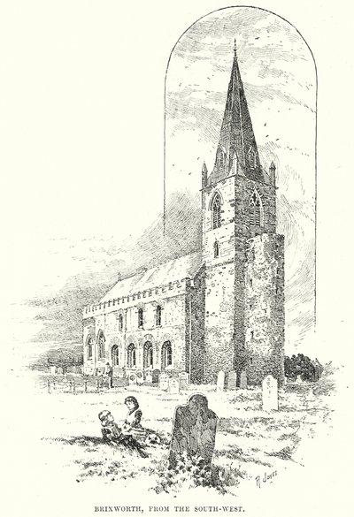 Brixworth, desde el suroeste (grabado) de English School